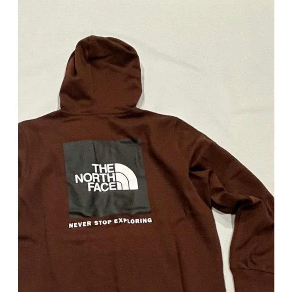 The North Face men's Box NSE logo Hoodie Sweatshirt Extra Large XL Dark Oak